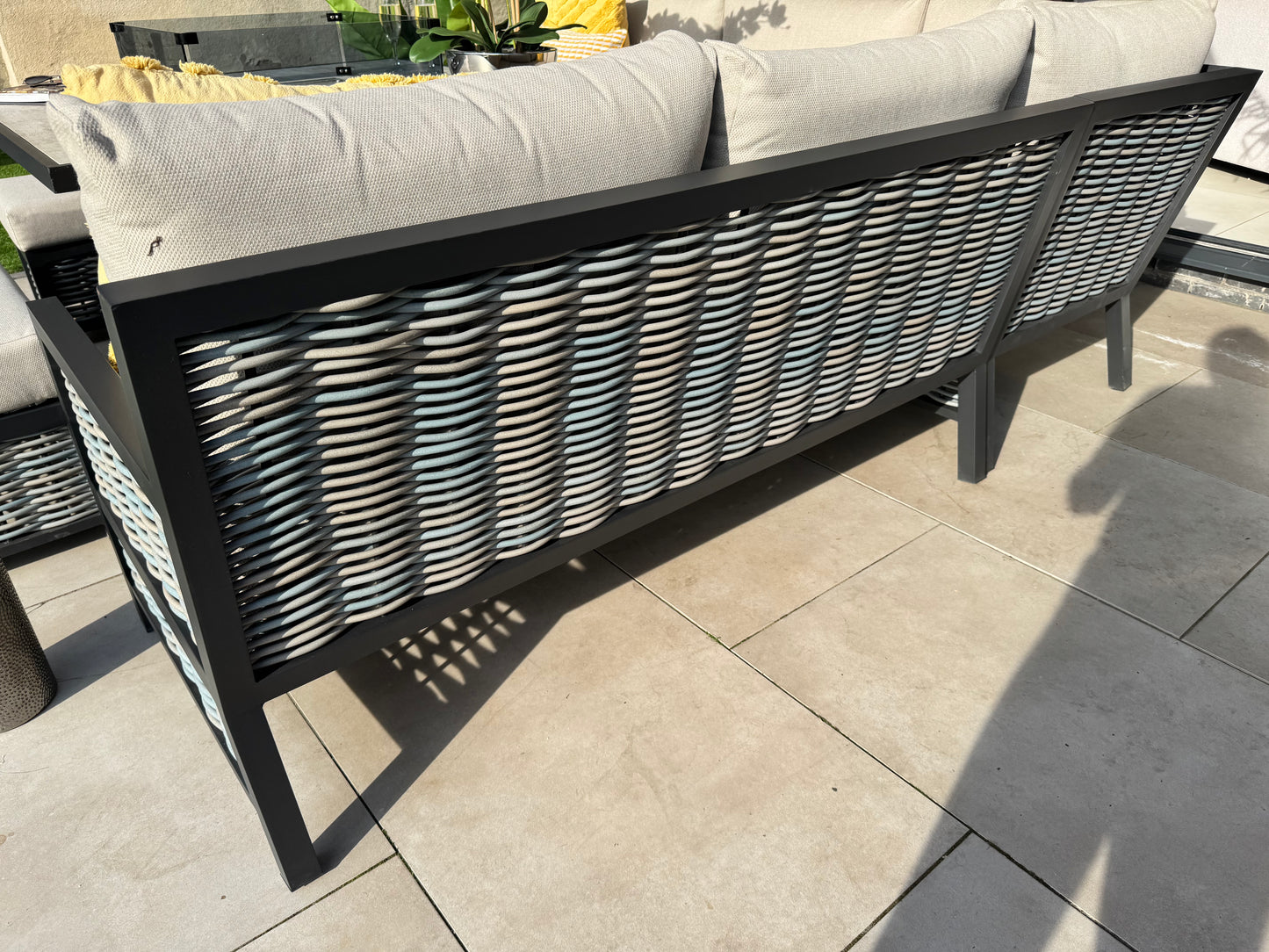 Liberty Aluminium Corner Sofa with Fire Pit Dining Table