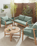 Arlo 4 - Piece Outdoor Sofa Set – Acacia Wood & Rope Design - The Outlet Home