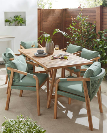 Arlo Rope Weave 6 Seat Dining Set - The Outlet Home
