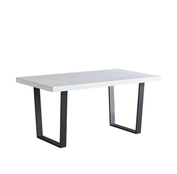 Dannis MDF Dining Table with Marble Effect - The Outlet Home