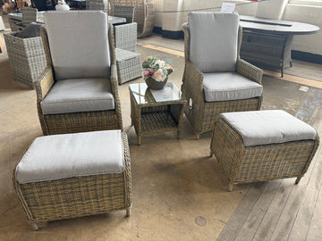 Ex Display Portofino Luxury Recliners Garden Furniture Set - The Outlet Home