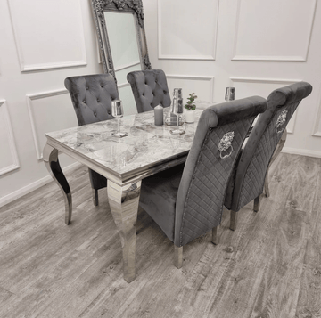 Louis Dining Table with 4,6 or 8 Emma Dining Chairs - The Outlet Home