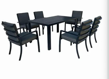 Miami Aluminium 6 Seat Dining Set - The Outlet Home
