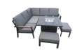 Stockholm Aluminium 7 Seater Rattan Garden Furniture Gas Fire Pit Set - The Outlet Home