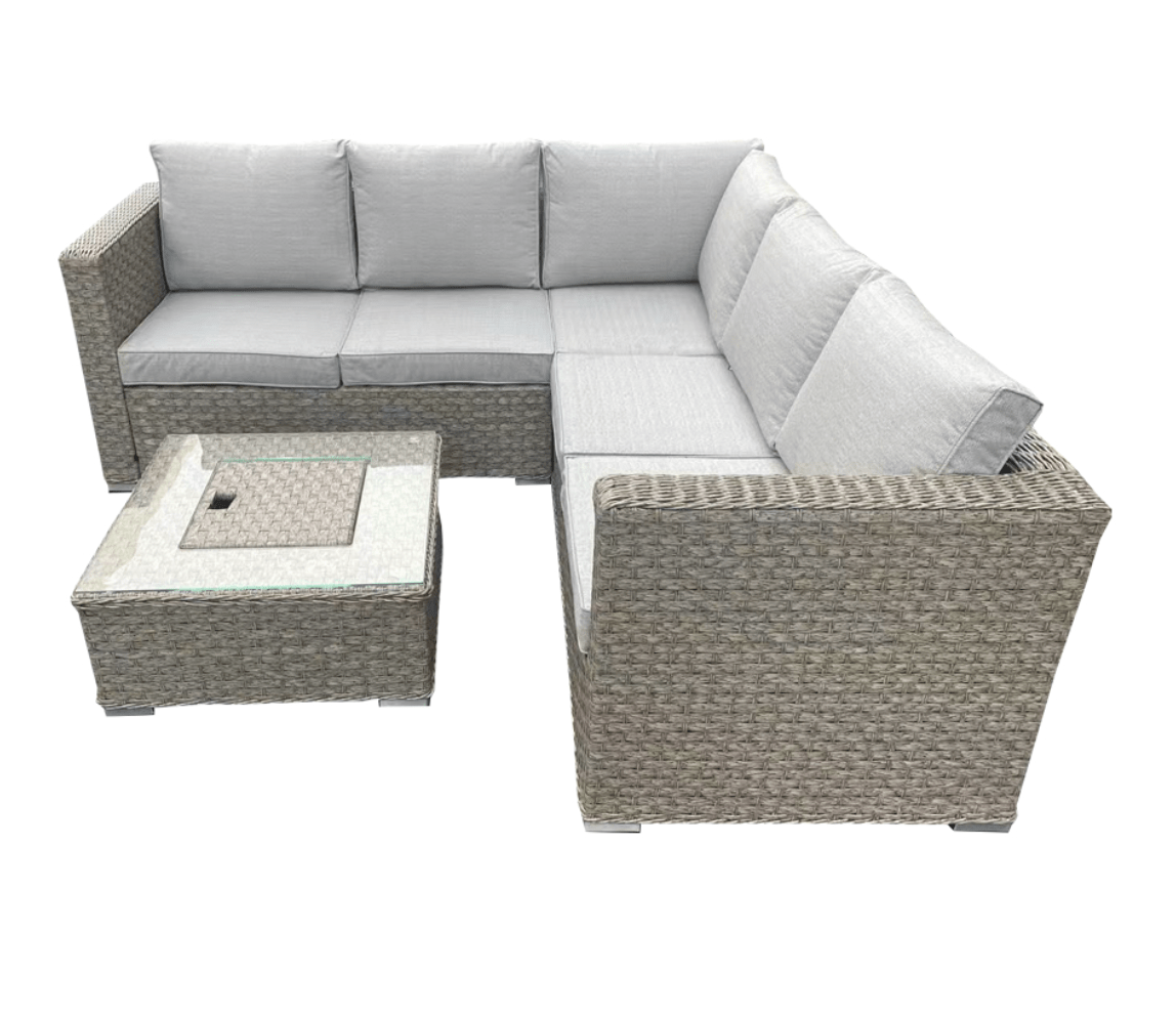 Stockholm Rattan Corner Sofa Set WITH Ice Bucket Coffee Tbale - The Outlet Home