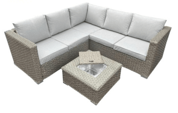 Stockholm Rattan Corner Sofa Set WITH Ice Bucket Coffee Tbale - The Outlet Home