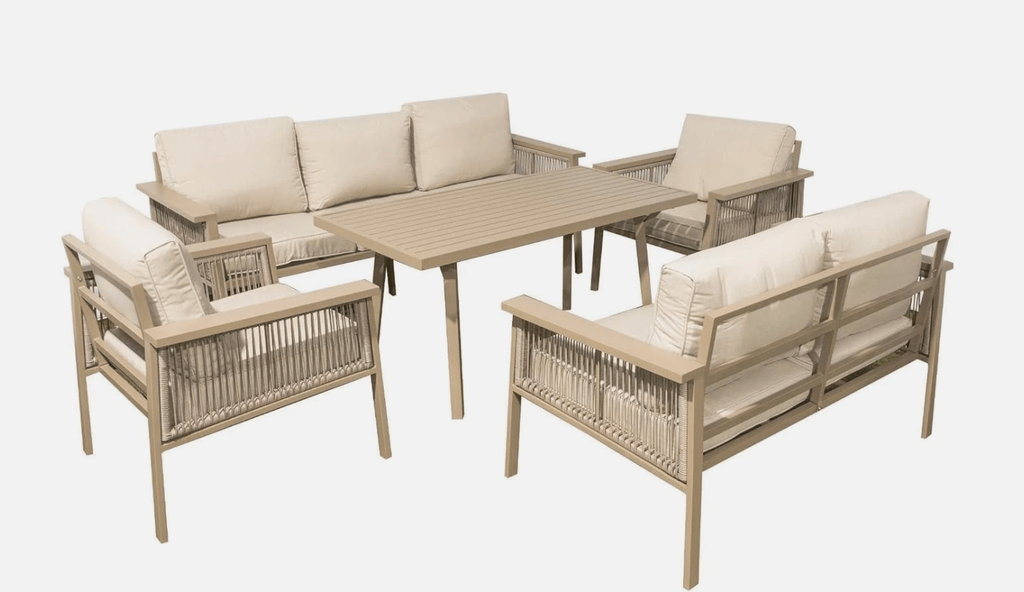 Tiki Aluminium Sofa Set with Dining Table - The Outlet Home