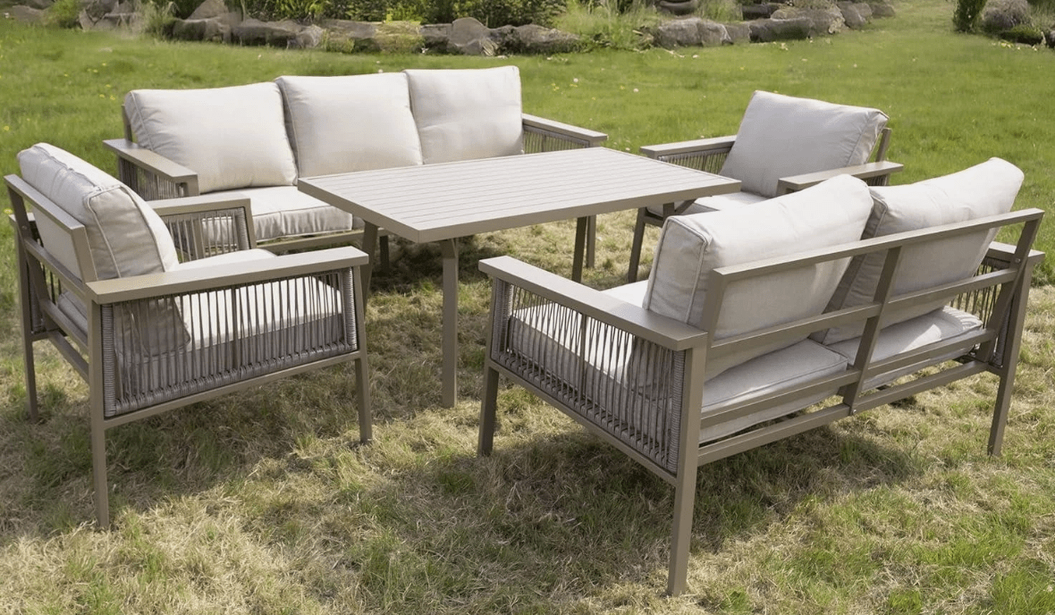 Tiki Aluminium Sofa Set with Dining Table - The Outlet Home