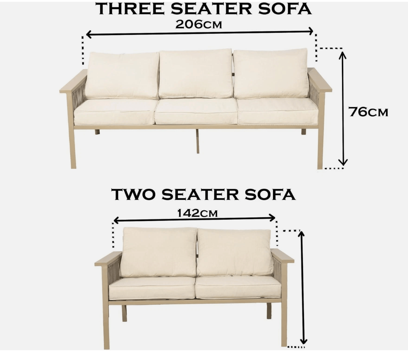 Tiki Aluminium Sofa Set with Dining Table - The Outlet Home