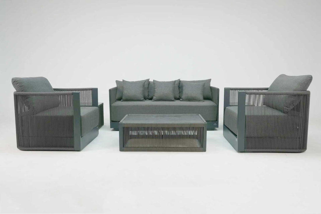 Bali Luxury Sofa Set Grey- Pre-order due May - Order By 12th March For Free Parasol & Weather Cover