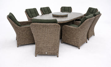 Antigua 6 Seat Oval Dining Set with Lazy Susan - Pre-order due May