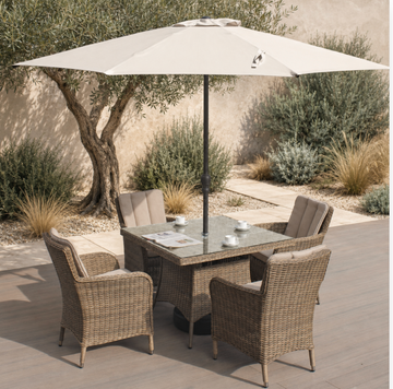 Pepple 4 Seat Dining Set- Dubai Sand