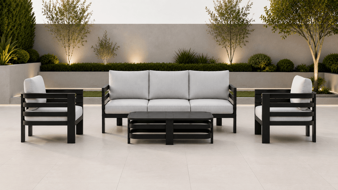 Ada Luxury Aluminium Corner Sofa with Coffee Table - The Outlet Home