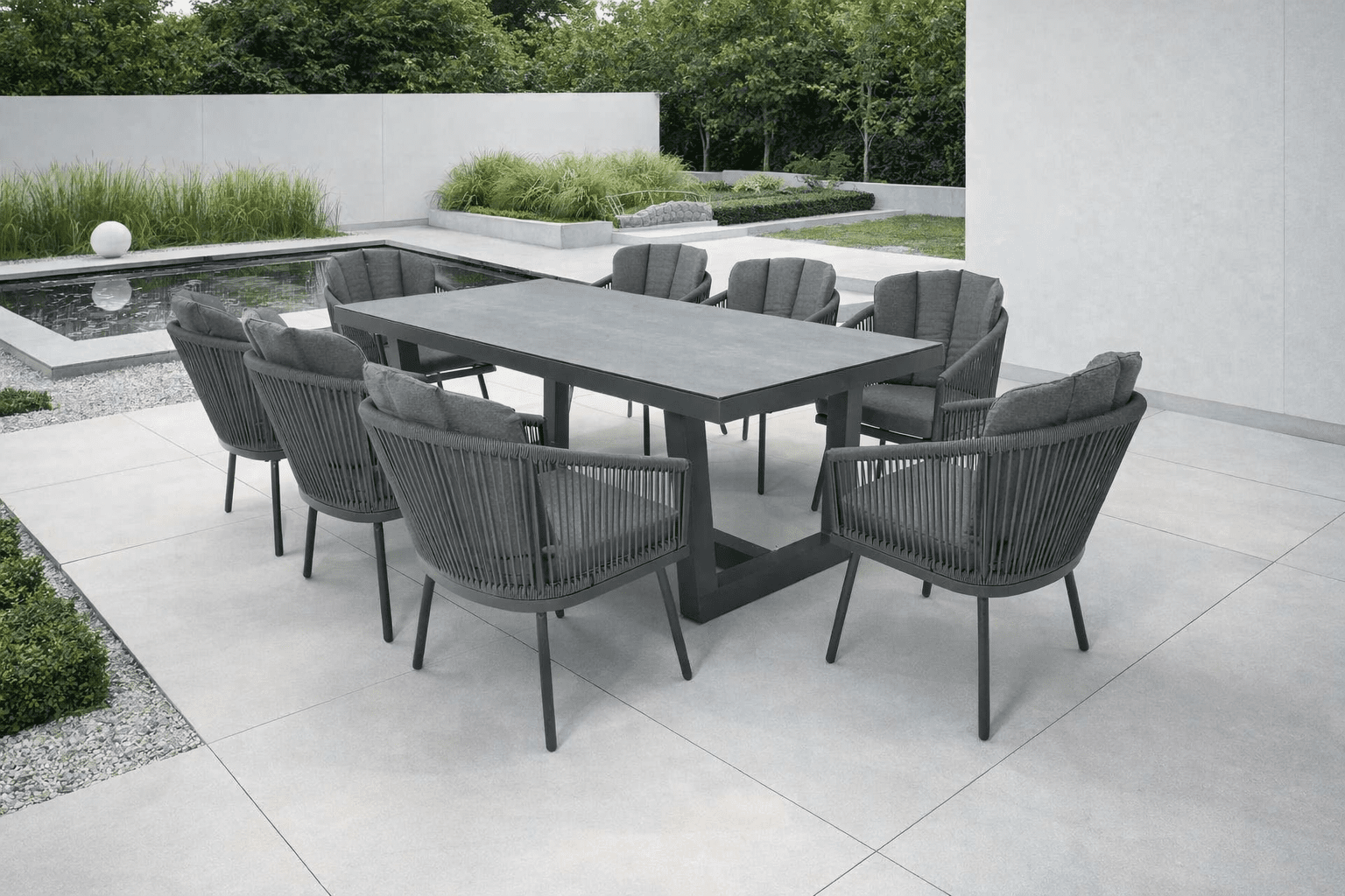 Alize Luxury Aluminium 8 Seat Dining Set - Pre Order April - The Outlet Home