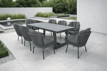 Alize Luxury Aluminium 8 Seat Dining Set - Pre Order April - The Outlet Home