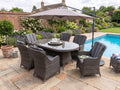 Antigua 6 Seat Oval Dining Set with Lazy Susan in Grey - Pre - order due June - Order by 28th April for Free Weather Cover - The Outlet Home