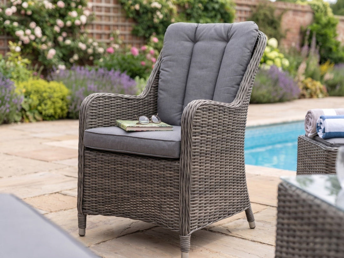 Antigua 6 Seat Oval Dining Set with Lazy Susan in Grey - Pre - order due June - Order by 28th April for Free Weather Cover - The Outlet Home