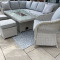 Antigua Corner Sofa Set with Rising Fire Pit Table, Stools & Armchair - Pre - order due in 20th February - The Outlet Home
