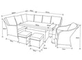 Antigua Corner Sofa Set with Rising Fire Pit Table, Stools & Armchair - Pre - order due in 20th February - The Outlet Home