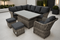 Antigua Corner Sofa Set with Rising Table Dark Grey - Pre-order due end of July - Order by 9th July for Free Parasol & Weather Cover - The Outlet Home