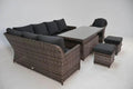 Antigua Corner Sofa Set with Rising Table Dark Grey - Pre-order due end of July - Order by 9th July for Free Parasol & Weather Cover - The Outlet Home