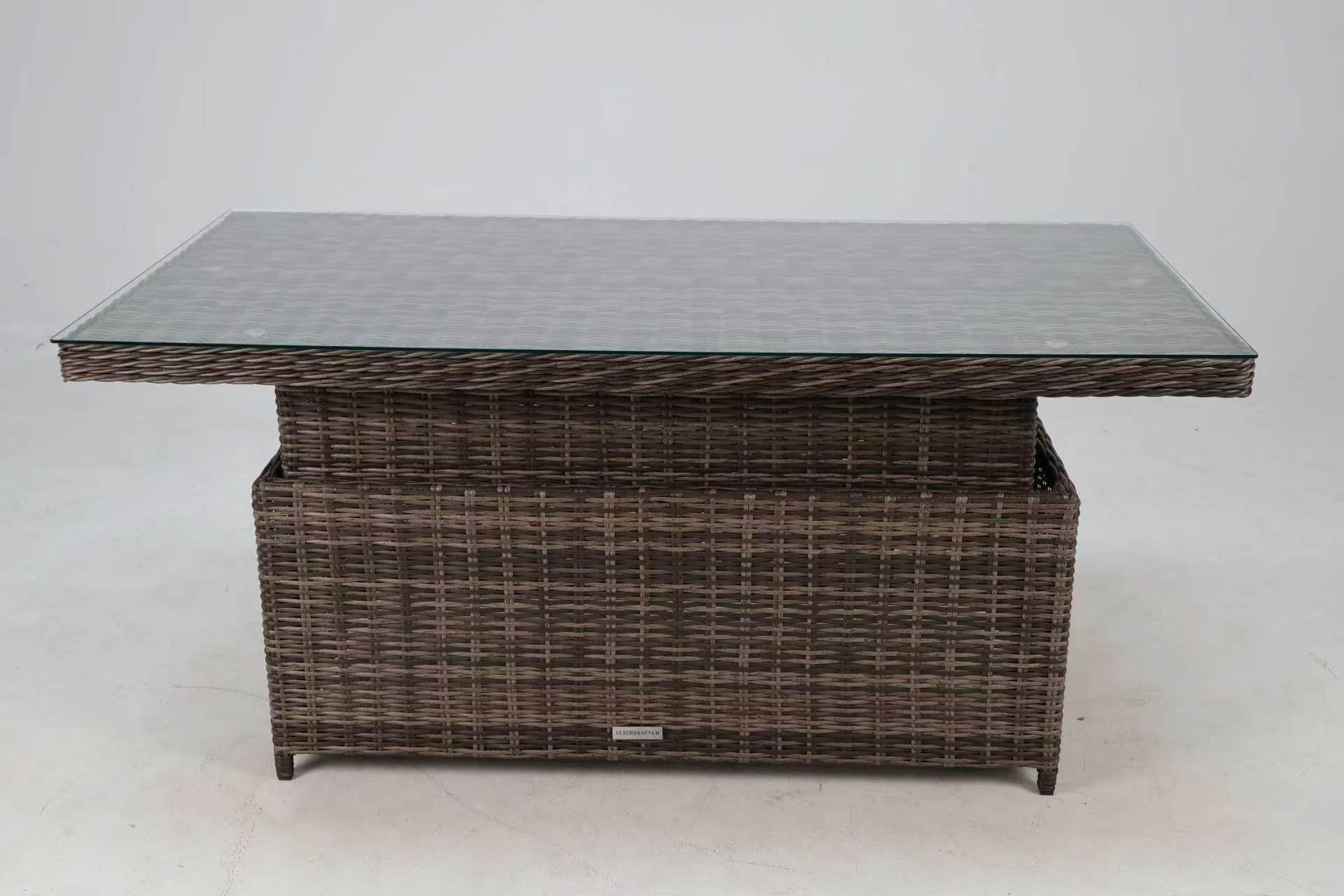 Antigua Corner Sofa Set with Rising Table Dark Grey - Pre-order due end of July - Order by 9th July for Free Parasol & Weather Cover - The Outlet Home