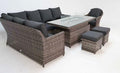 Antigua Elite Dark Grey Rattan Corner Sofa Set with Rise & Fall Fire Pit Dining Table - Pre-order due end of July - Order by 21st July for Free Parasol & Weather Cover (Copy) - The Outlet Home