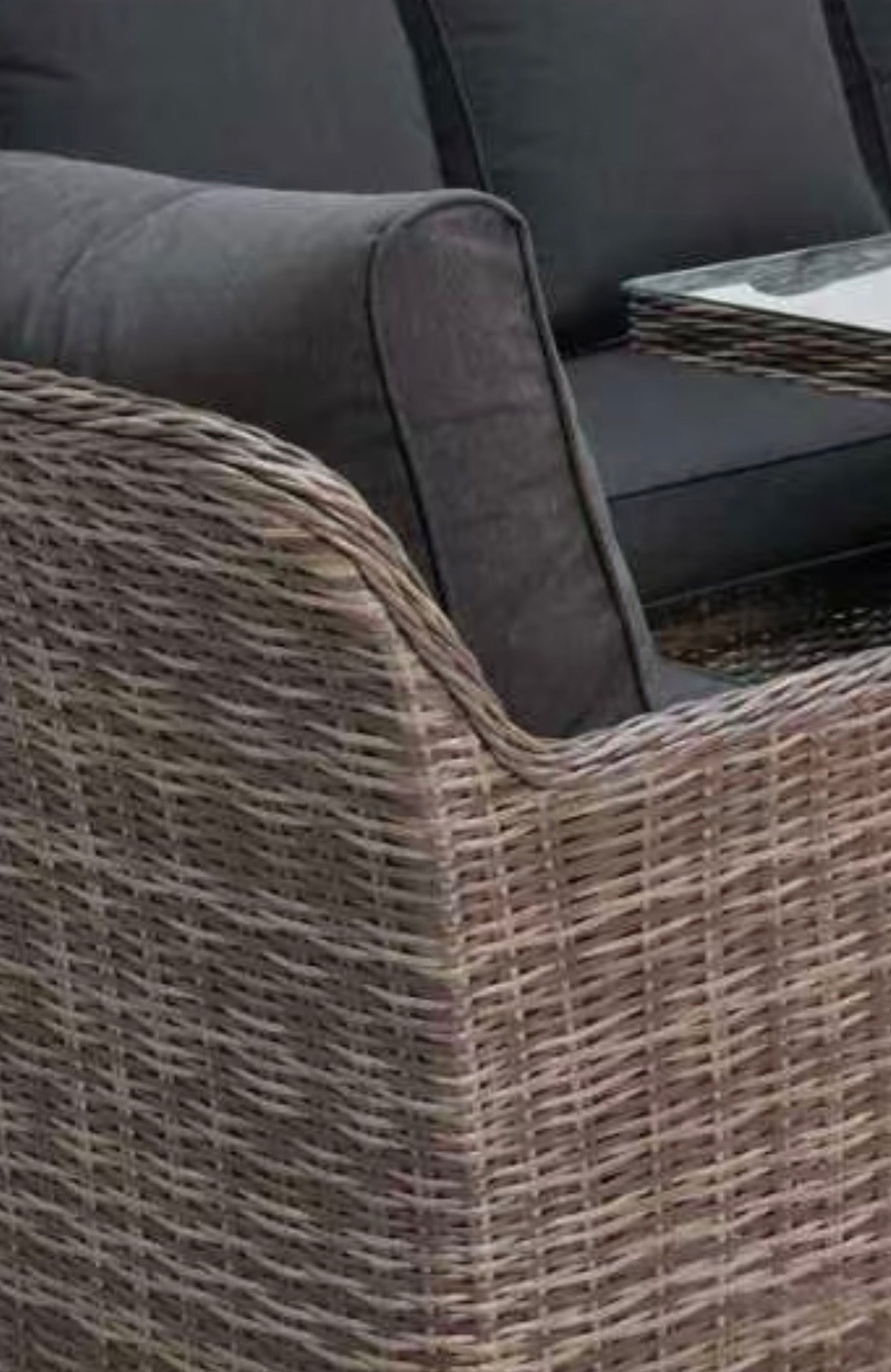 Antigua Elite Dark Grey Rattan Corner Sofa Set with Rise & Fall Fire Pit Dining Table - Pre-order due end of July - Order by 21st July for Free Parasol & Weather Cover (Copy) - The Outlet Home