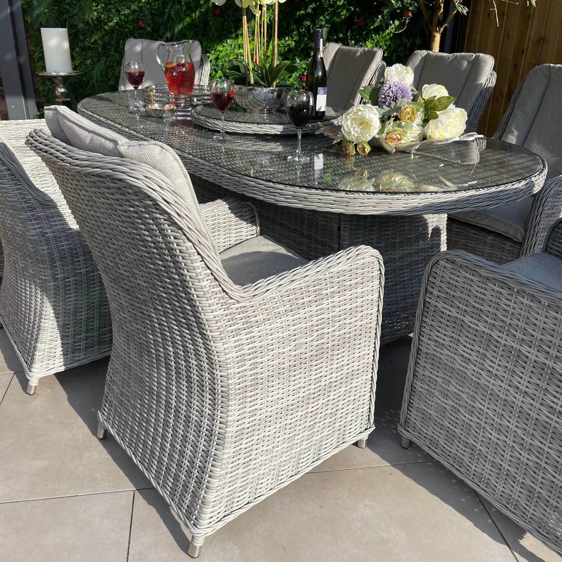 Antigua Luxury 8 Seat Dining Set with Lazy Susan - Pre - order due end of July - The Outlet Home
