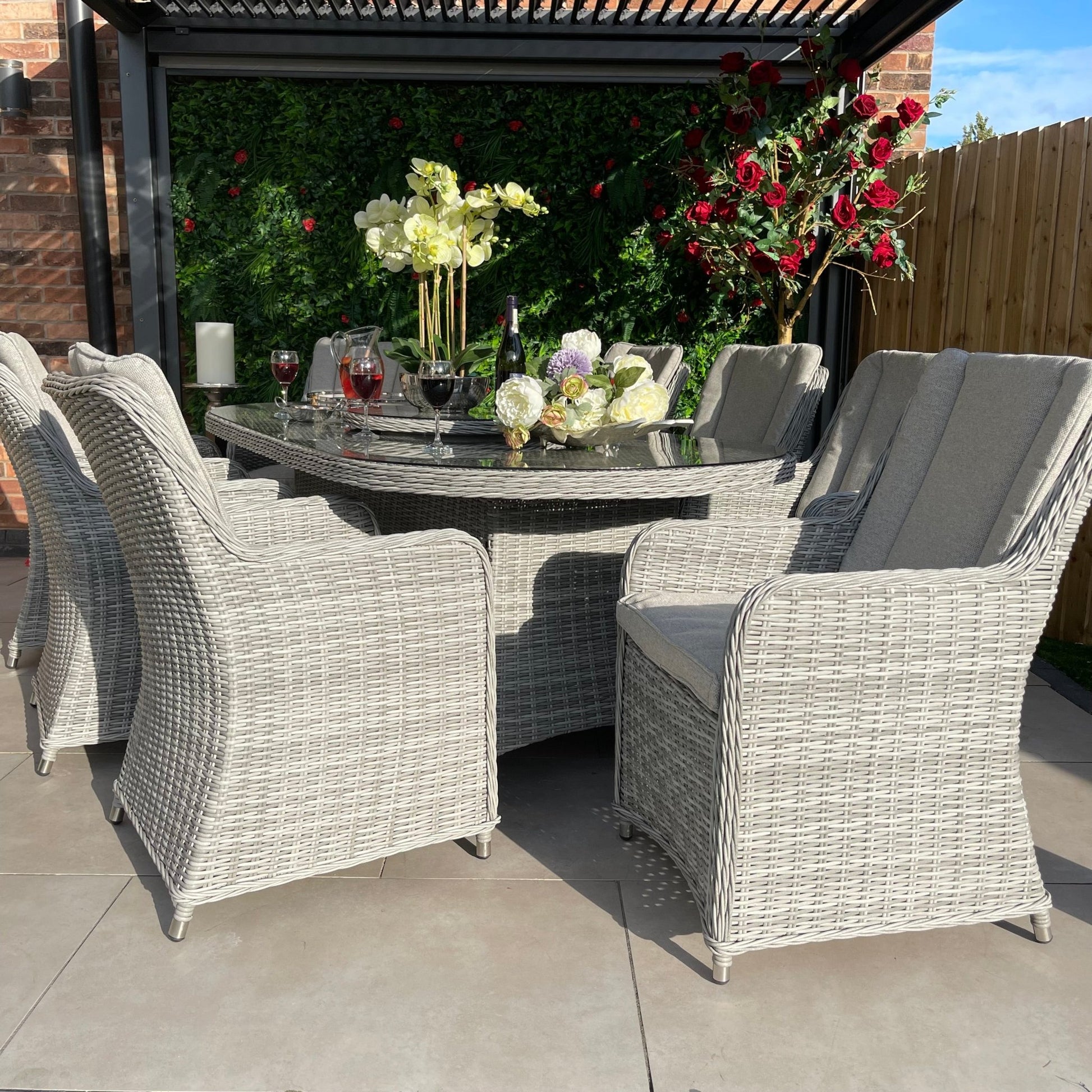 Antigua Luxury 8 Seat Dining Set with Lazy Susan - Pre - order due end of July - The Outlet Home