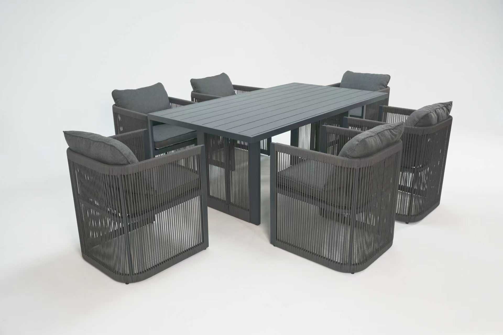 Aria Luxury Aluminium 6 Seat Dining Set - Pre - order March 2026 - The Outlet Home