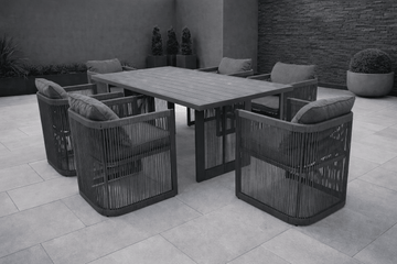 Aria Luxury Aluminium 6 Seat Dining Set - Pre - order March 2026 - The Outlet Home