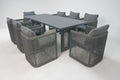 Aria Luxury Aluminium 8 Seat Dining Set Dark Grey - Order by 17th April for Free Parasol & Weather Cover (Copy) - The Outlet Home