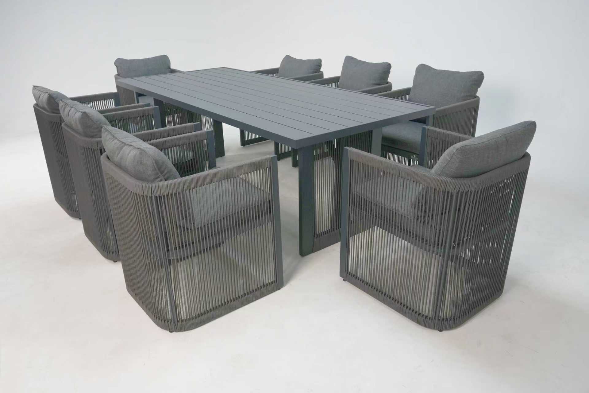 Aria Luxury Aluminium 8 Seat Dining Set Dark Grey - Order by 17th April for Free Parasol & Weather Cover (Copy) - The Outlet Home