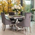 Arianna Grey Marble Dining Table with 4 or 6 Cheshire Chairs Dark Grey - The Outlet Home