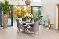 Arianna Grey Marble Dining Table with 4 or 6 Cheshire Chairs Dark Grey - The Outlet Home