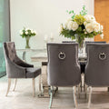 Arianna Grey Marble Dining Table with 4 or 6 Cheshire Chairs Dark Grey - The Outlet Home