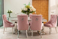 Arianna Grey Marble Dining Table with 4 or 6 Cheshire Chairs Pink - The Outlet Home