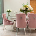 Arianna Grey Marble Dining Table with 4 or 6 Cheshire Chairs Pink - The Outlet Home