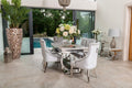 Arianna Grey Marble Dining Table with 4 or 6 Cheshire Chairs Silver Grey - The Outlet Home