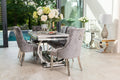 Arianna Grey Marble Dining Table with 4 or 6 Lion Knocker Chairs - The Outlet Home