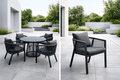 Aura Aluminium 4 Seat Round Dining Set with Olefin Rope Chairs - The Outlet Home