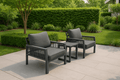 Aura Aluminium Bistro Set with Olefin Rope Chairs – Modern Outdoor Bistro Furniture - Pre Order Feb 2026 - The Outlet Home