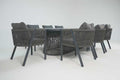 Aura Aluminium Oval 8 Seat 185 cm Dining Set with Olefin Rope Chairs - Pre Order Feb 2026 delivery - The Outlet Home