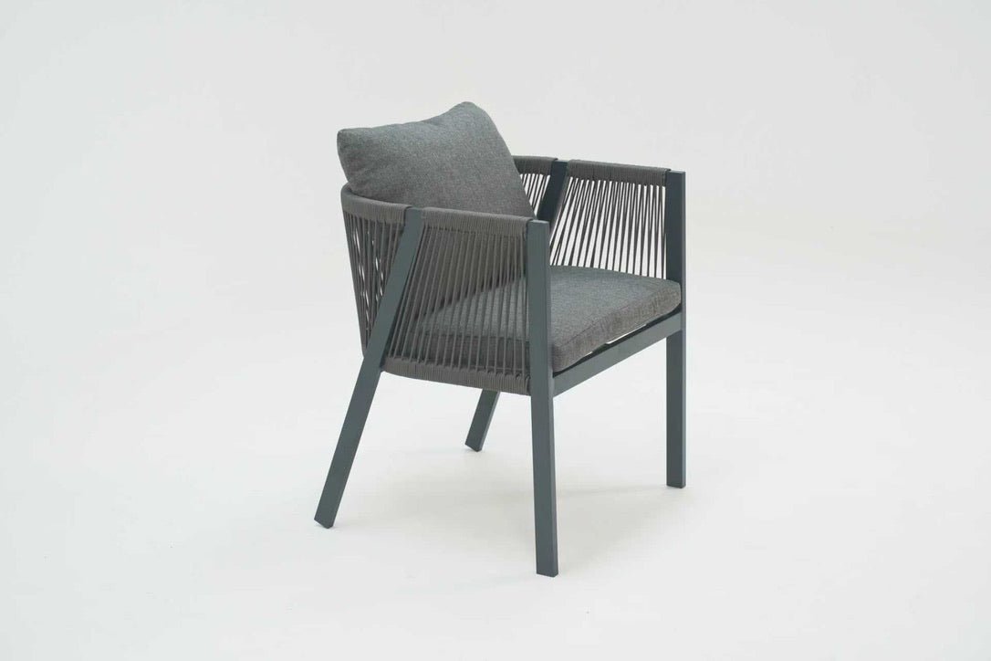 Aura Aluminium Oval 8 Seat 185 cm Dining Set with Olefin Rope Chairs - Pre Order Feb 2026 delivery - The Outlet Home