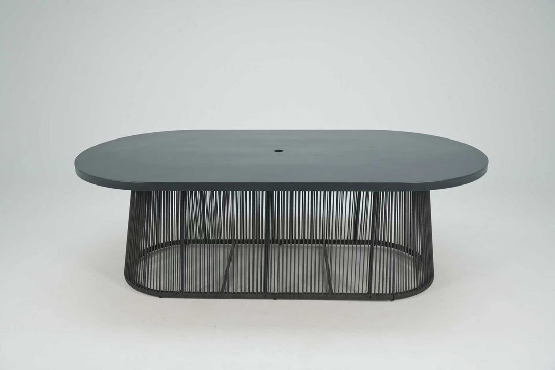 Aura Aluminium Oval 8 Seat 185 cm Dining Set with Olefin Rope Chairs - Pre Order Feb 2026 delivery - The Outlet Home