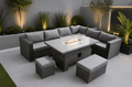 Ava Corner Sofa with Rise and Fall Fire Pit Dining Table - Order by 14th May for Free Parasol & Weather Cover - The Outlet Home