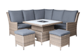 Bali Corner Sofa with Rise and Fall Ice Bucket Dining Table Natural - Pre Order Delivery Early April - The Outlet Home