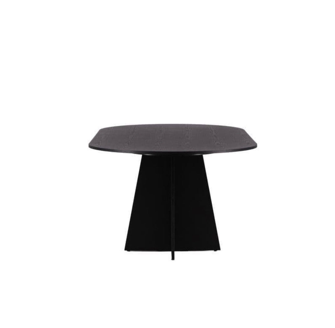 Black Bootcut Oval Dining Table - The Outlet Home