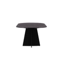 Black Bootcut Oval Dining Table - The Outlet Home